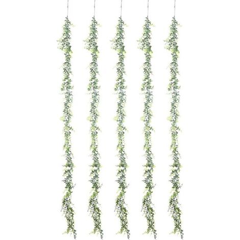 5 Paquets 30 Pieds Guirlandes D'Eucalyptus Artificielles Fausses Vignes de Faux Plantes Suspendues pour L'Arche Toile Fond Table Mariage (1/4)