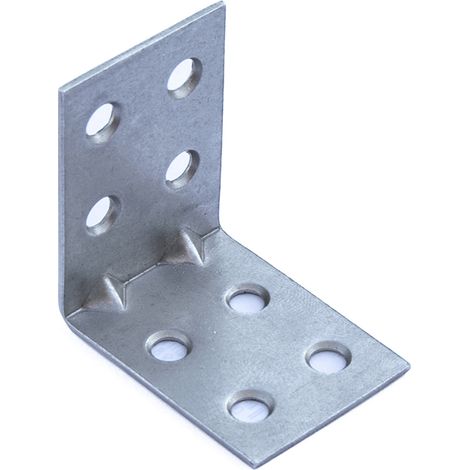 Piastrina di giunzione ad angolo Inox 40 x 40 x 30 spessore 2 mm.