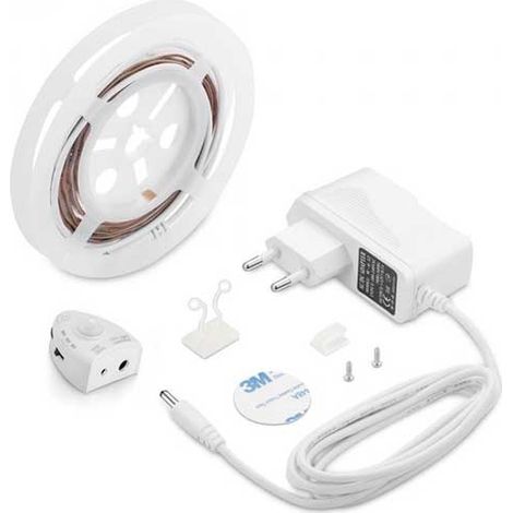 Set LED-Streifen Bedlight V-TAC SMD2835 2.8W 260LM 1.2M mit PIR-Sensor-Einzelbett Dimmbar VT-8067 – SKU 2549 neutralweiß 4000K