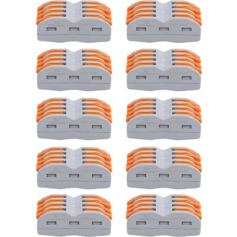 Lot de 10 connecteurs de fils compacts à levier et bornier SPL-4 à connexion rapide (1/5)