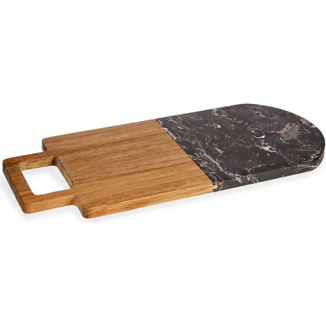 Tabla de cortar de mármol negro con asa, 38 x 18 cm. (1/3)