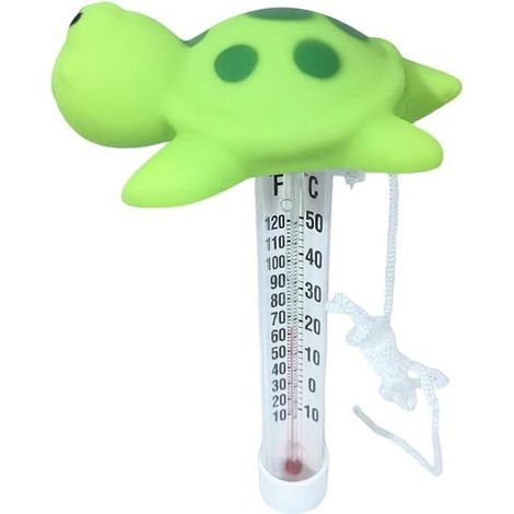 Lot de 2 thermomètres flottants tortue pour piscine : grand affichage lisible avec ficelle, résistant pour piscine, cuve et aquarium