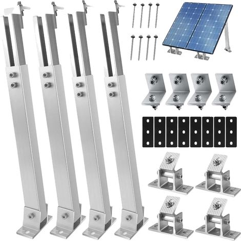 Sistema de montaje para paneles solares, longitud ajustable de 36 a 68 cm, ángulo ajustable de 15 a 30°, aleación de aluminio de alta calidad, fijación con doble tornillo, estructura de soporte triang (1/5)