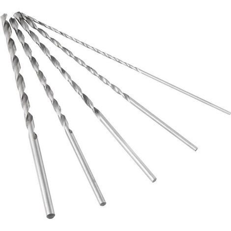 5pcs sourcingmap Foret hélicoïdal HSS 150mm longueur2-5 mm Dia tige Extension en acier rapide Forets de perçage (1/4)