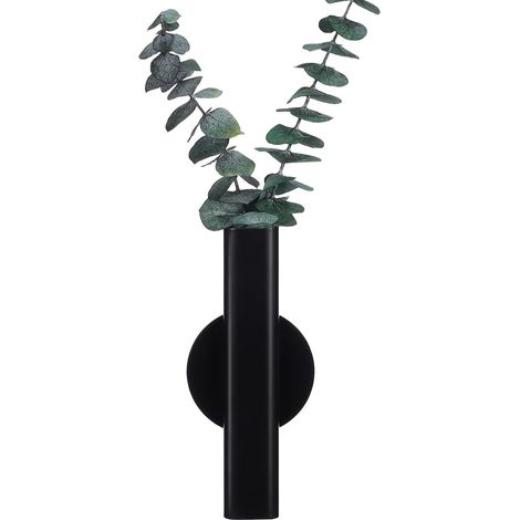 Tube à fleurs mural en métal noir STOBOK, pot suspendu créatif pour artificielles et naturelles (1/5)