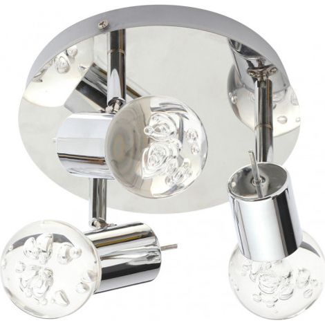 Litecraft Bubble Spotlight Plate Integrated LED 15 Watt 3 Light - Polished Chrome (1/5)