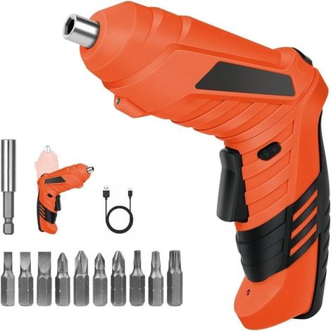 Visseuse Sans Fil 3.5Nm, 1300mAh USB Rechargeable avec LED, 11 Embouts Inclus, Mini Tournevis Électrique pour Bricolage DIY (1/4)