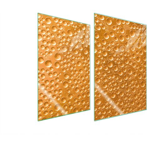 Plaque de protection en verre pour la cuisine, 2 x 35 x 52 gouttes (1/5)