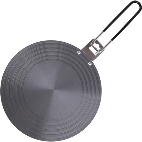 Glaskeramik-Induktionskochfeld-Adapterplatte mit Klappgriff, 24 cm Durchmesser, 4 mm dick (1/5)