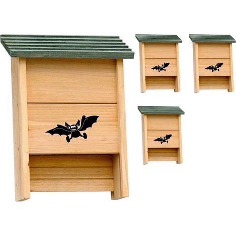 Multipack 4 pz bat house per pipistrelli nido antizanzare in legno bat box (1/3)