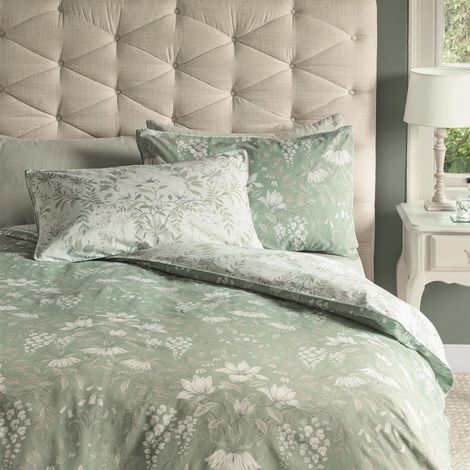 Housse de couette Laura Ashley Parterre Sage Lits-jumeaux 220 x 230cm (1/3)