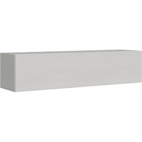 Meuble TV suspendu porte battante frêne blanc Ela L 174cm