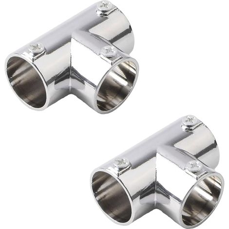 2PCS 1 pouce diamètre extérieur Cross tube clip, 3 voies structure joint tube, alliage de zinc métal Link Fence joint pièces raccords de rail angle (1/3)