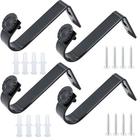 Lot de 4 supports de plafond pour tringles à rideaux, supports de tringle à rideaux, supports de tringle à rideaux, supports muraux pour tringles à rideaux, diamètre intérieur de 22 mm (1/5)