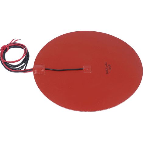 Silikon-Heizmatte mit 100-kΩ-NTC-Thermistor für Heizbetten von 3D-Druckern, 300 W, 300 mm Durchmesser, 24 V DC (1/5)
