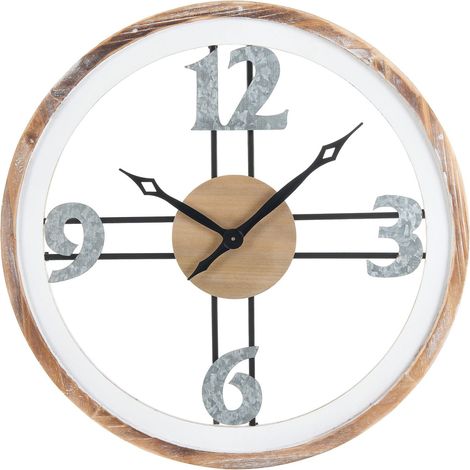 Orologio da parete decorativo con numeri romani in stile rustico in MDF e ferro marrone chiaro Mesillas (1/5)