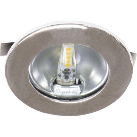 Aric – Spot encastrable rond chromé Ø70mm – LED G4 1,8W 3000K 150lm – Fixe pour meuble – Classe A++ – 50772 (1/5)