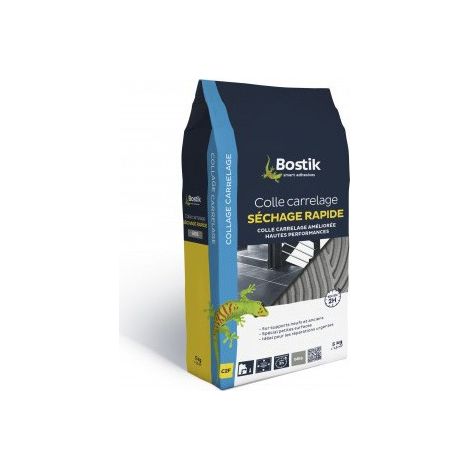 Bostik – Colle pour carrelage séchage rapide 5 kg – Adaptée pour carreaux jusqu'à 60x60cm – Prise rapide pour sols et murs intérieurs