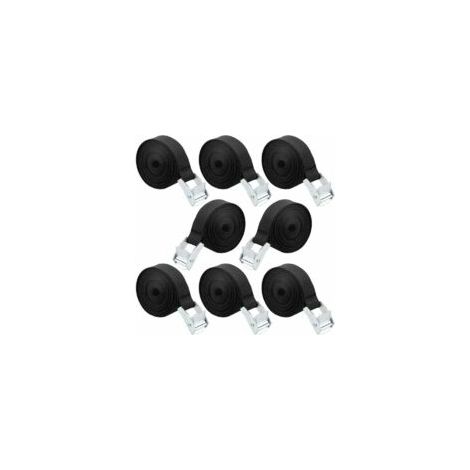 Cinghie di fissaggio, 8 pezzi, cinghie di fissaggio a cricchetto con fibbia per moto, auto, portabiciclette, bagagli 2,5 cm x 1 m - Crezuo