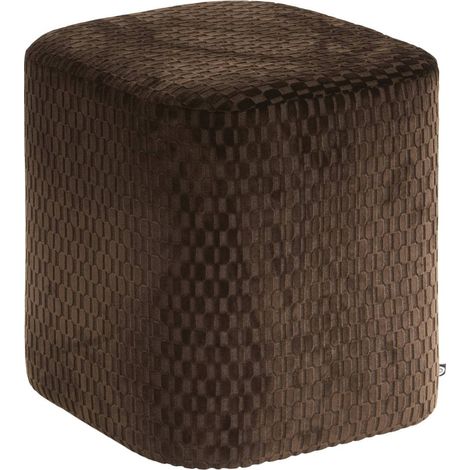 Pouf Selia carré 35x35cm marron - Atmosphera créateur d'intérieur (1/3)