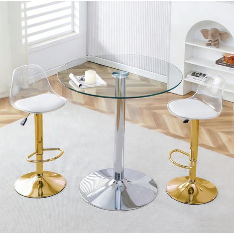 Tavolo rotondo in vetro con 2 sedute OKMYHOME (1/5)