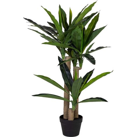 Dracaena verde artificial decorativa con 73 hojas verde 65x55x105