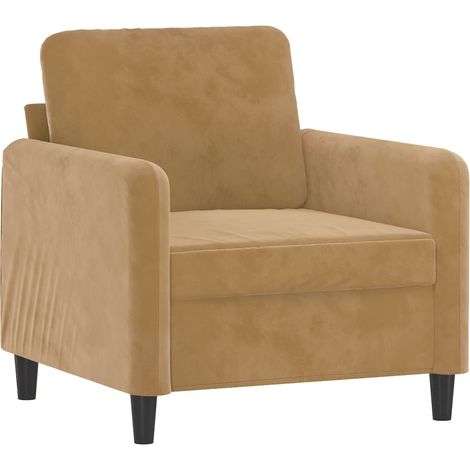 Fauteuil de Salon，Chaise，Fauteuil Marron 60 cm Velours CFW128716 (1/5)