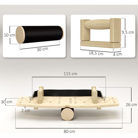 Poignées de pompes en bois avec 8 paires de trous, bandes de résistance et 11 exercices HAVRYA (1/5)