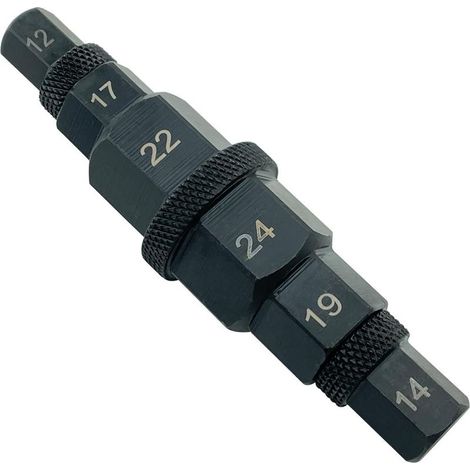 Hex axle tool for motorcycles (12/14/17/19/22/24 mm), motorcycle wheel removal tool, hex axle tools, hex spindle drive tool, disassembly wrench (1/5)