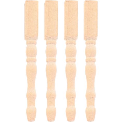 Pieds de table miniatures pour maison de poupée, pieds de table carrés décoratifs en bois de bouleau, 2,6 x 0,3 x 0,3 pouces, ensemble de 4 pièces. (1/5)