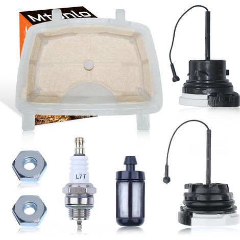 Filtre à air, filtre à carburant, bouchon d'huile pour tronçonneuses Stihl MS171 MS181 MS211C Pièces 11391201602, filtre à air, bouchon d'huile, bouchon de carburant, bougie, filtre à carburant, écrou (1/5)