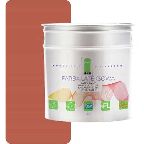 PITTURA MURALE AL LATTICE PER INTERNI ROSSO MATTONE ROSSO 2L PRODUTTORE (1/5)