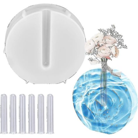 Moules en silicone pour vases, station de propagation de plantes en résine époxy avec 10 tubes à essai, hydroponie