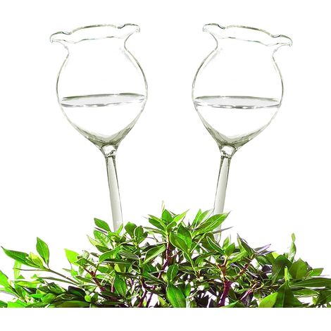 Arrosoir Automatique - Ampoule En Verre Soufflé À La Main Pour Plantes - Pour Intérieur Et Extérieur - Forme Fleur - 2 Pièces (1/5)