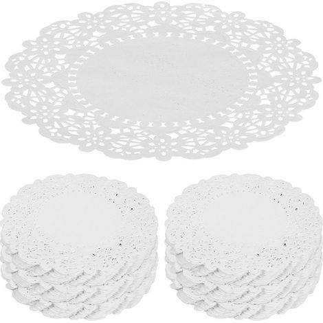 Napperons en papier jetables ronds blancs, 140 pièces, pour la cuisson et la friture des aliments (1/5)