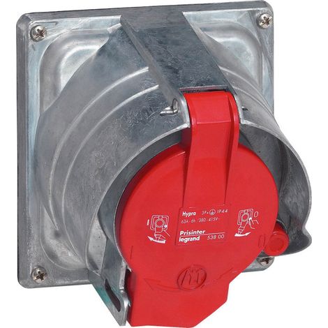 Prisinter fixe Hypra IP44/55 63A - 380V à 415V - 3P+T - métal - LEGRAND (1/2)