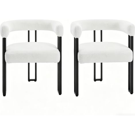 CAIziChaise de lecture, chaises de salle à manger confortables, chaises de salon avec dossier monobloc et accoudoirs, chaise de café, chaise de maquillage pour la chambre à coucher (2PCS chaises seule
