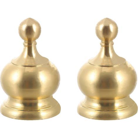 Set mit 2 Ersatz-Lampenknöpfen, dekorativer, kronenförmiger Zierknopf, eleganter Leuchtknopf – 3 x 1,9 x 1,9 cm – Gold (1/4)