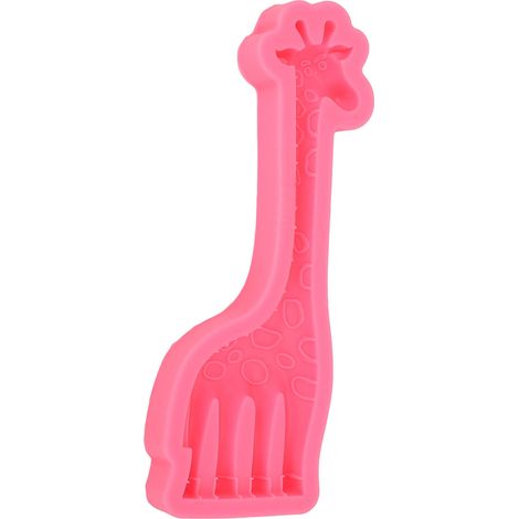 Bougie d'aromathérapie rose en silicone rose, motif girafe en fondant et forme animale (1/5)