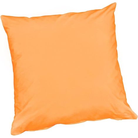 Fodera Cuscino Cotone Lucido 40x40 Cm Cerniera Copricuscino 100% Made In Italy - Arancione Chiaro (1/2)