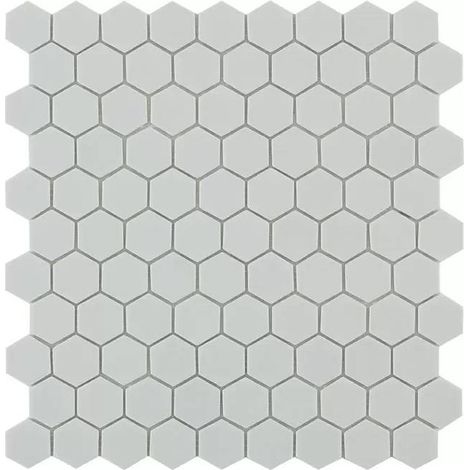 Mosaïque pâte de verre NORDIC - Hexagone Gris clair Mat - boîte de 0.87 m2 - Hexagone Gris clair Mat - boîte de 0.87 m2