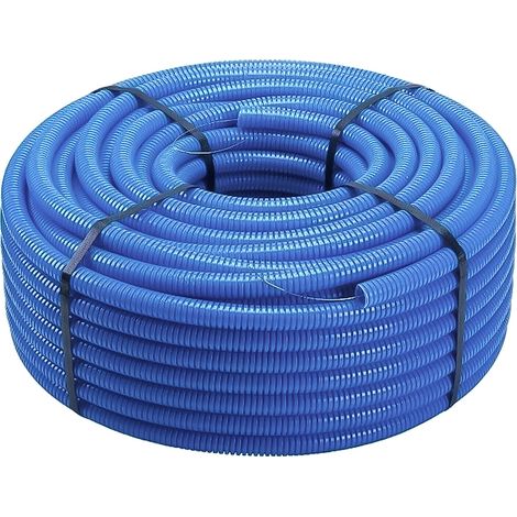 TUBO CORRUGATO PIEGHEVOLE SENZA TIRAFILO 'BLU' ø 25 - mt. 50