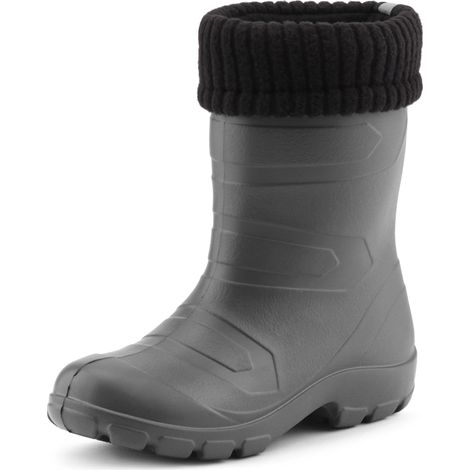 Ladeheid Kinder Mädchen Jungen federleichte EVA Thermo Gummistiefel gefüttert LA845KIDS (Graphite/Schwarz, 28 EU)