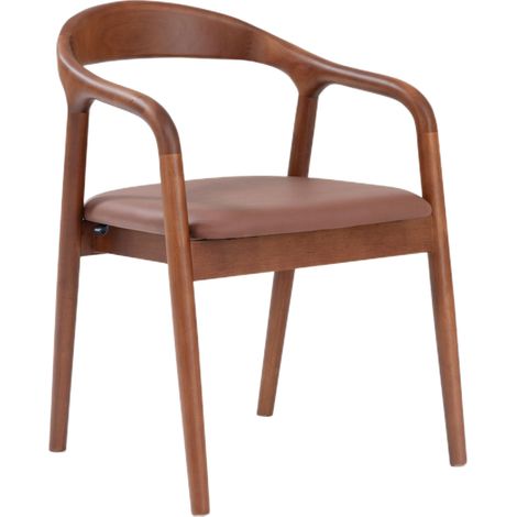 Selsey Battione - Esszimmerstuhl mit Armlehnen, Kunstleder Braun (1/5)