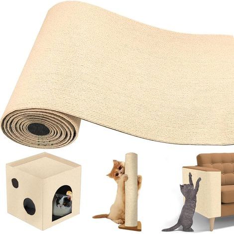 Selbstklebende Katzenkratzmatte, Kratzschutz für Katzensofa 40×200 cm, Katzenbaum, Möbelschutz khaki (1/5)