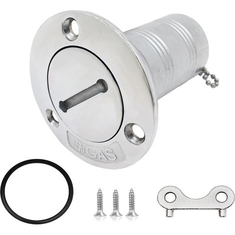1-1/2 "(38mm) Pont de Bateau Remplissage/Remplissage réservoir Cou clé Bouchon gaz/Eau/Carburant Marine Acier Inoxydable 316 Caravane(Gas) (1/5)