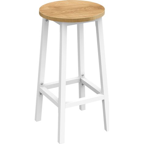 Tabouret de bar - pieds en chêne/blanc