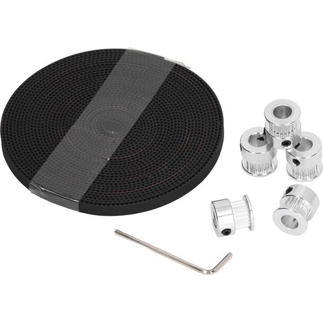 20-Zahn-Synchronriemenscheibe, 8 mm Innendurchmesser, 5 m Zahnriemen, Schraubenschlüssel für 3D-Drucker und CNC-Drehmaschine (1/5)