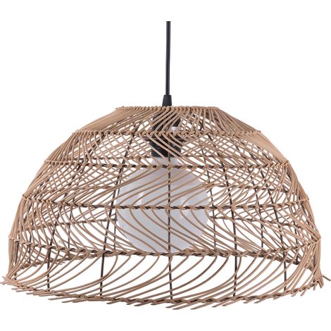 Lámpara colgante de mimbre ratán con forma de campana estilo boho Selenge