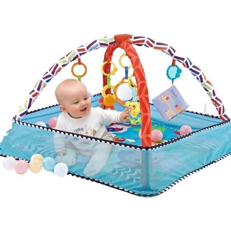Tapis d\'éveil bébé 3 en 1 - PIMPIMSKY - Your Way Ball Play - 18 boules marines - Taille 80 80 50CM-Ywey (1/4)